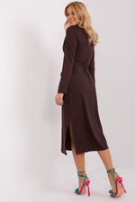 Spring Allure Daydress – Lakerta til dame fra MS StyleHaven, laget av Bomull; polyester, farge Brun, størrelse L/XL, med long ermer, perfekt til casual; dress