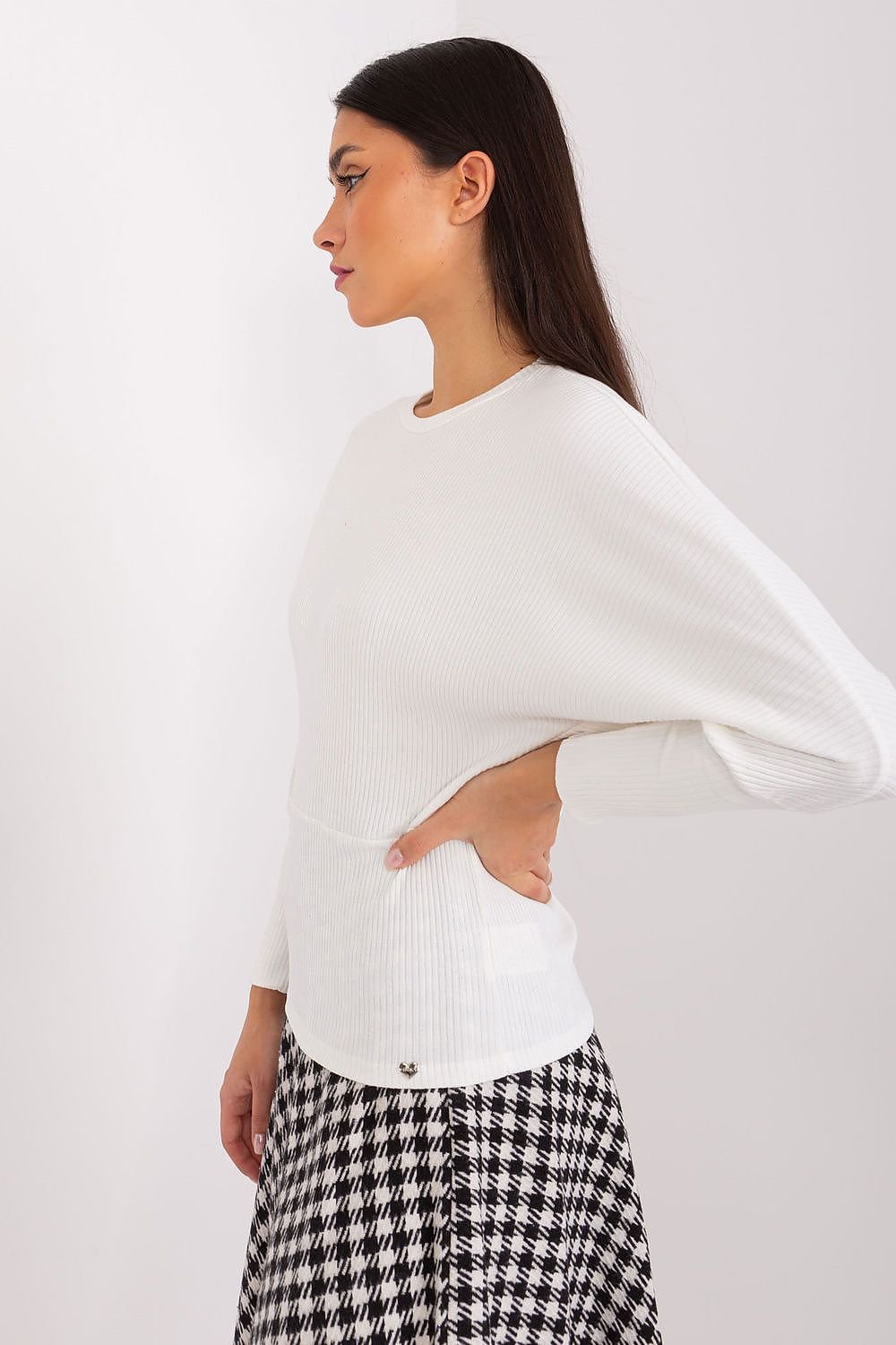 Bluse BFG til dame fra MS StyleHaven, laget av Bomull, farge Svart, størrelse L/XL, med long ermer, perfekt til casual; dress