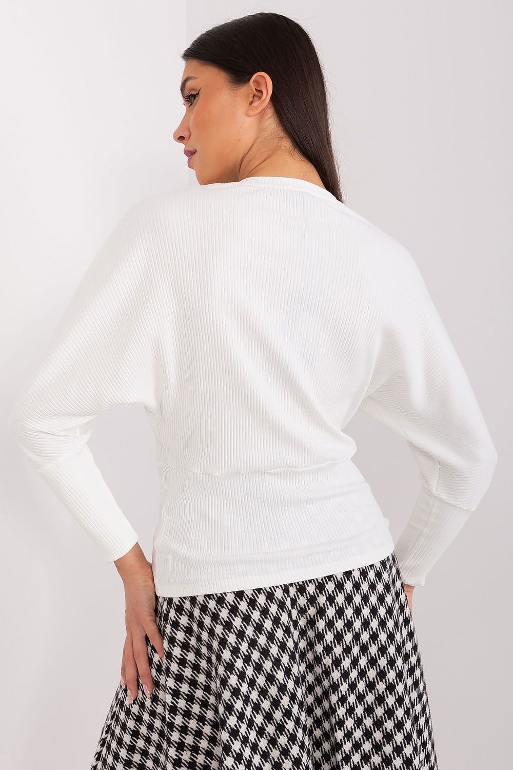 Bluse BFG til dame fra MS StyleHaven, laget av Bomull, farge beige 3, størrelse S/M, med long ermer, perfekt til casual; dress