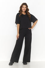 Sett Numinou til dame fra MS StyleHaven, laget av Bomull, farge Brun, størrelse 38, med short ermer, perfekt til casual; dress