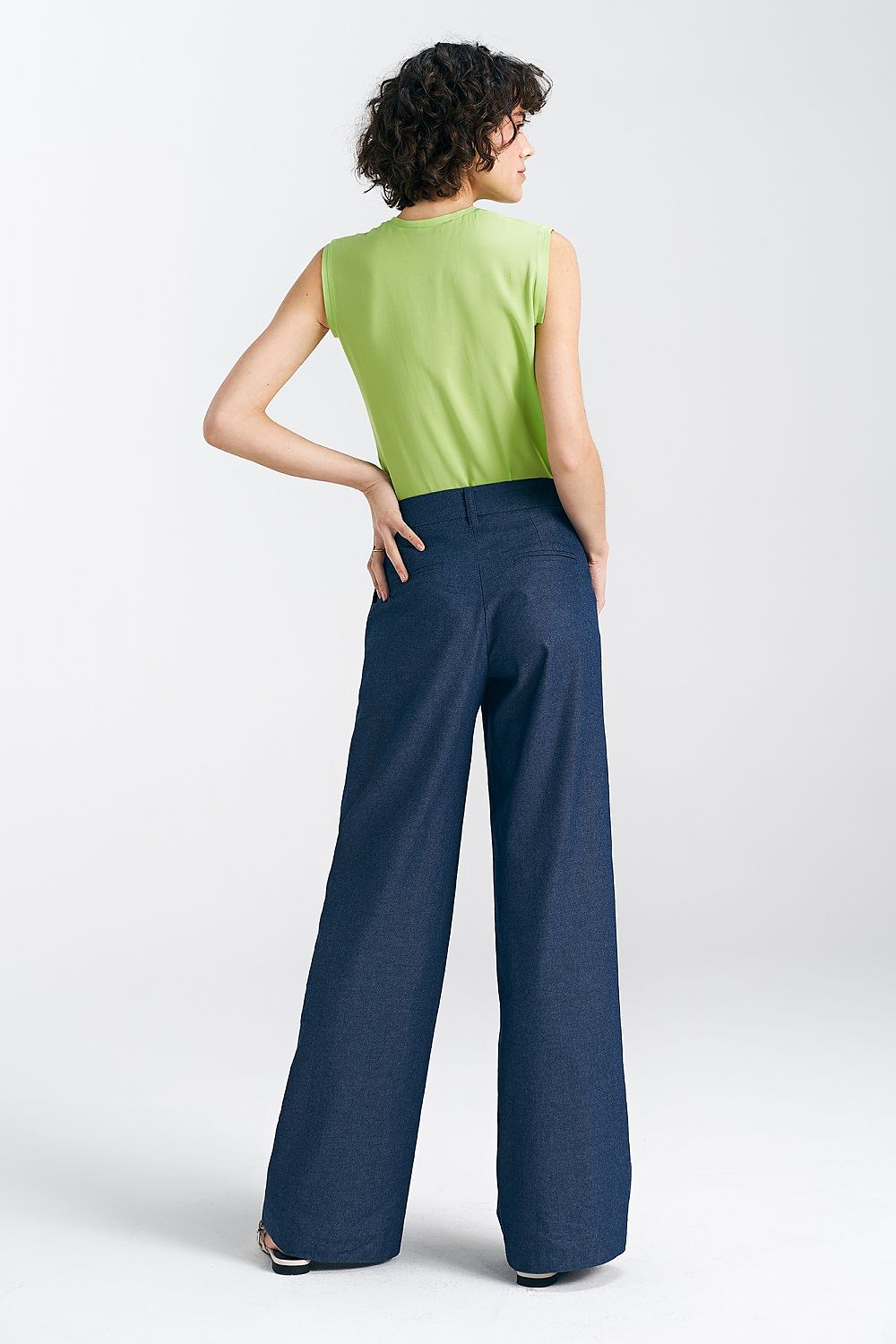 Bukser Nife til dame fra MS StyleHaven, laget av Bomull, farge Marineblå, størrelse 40, med long ermer, perfekt til casual; dress