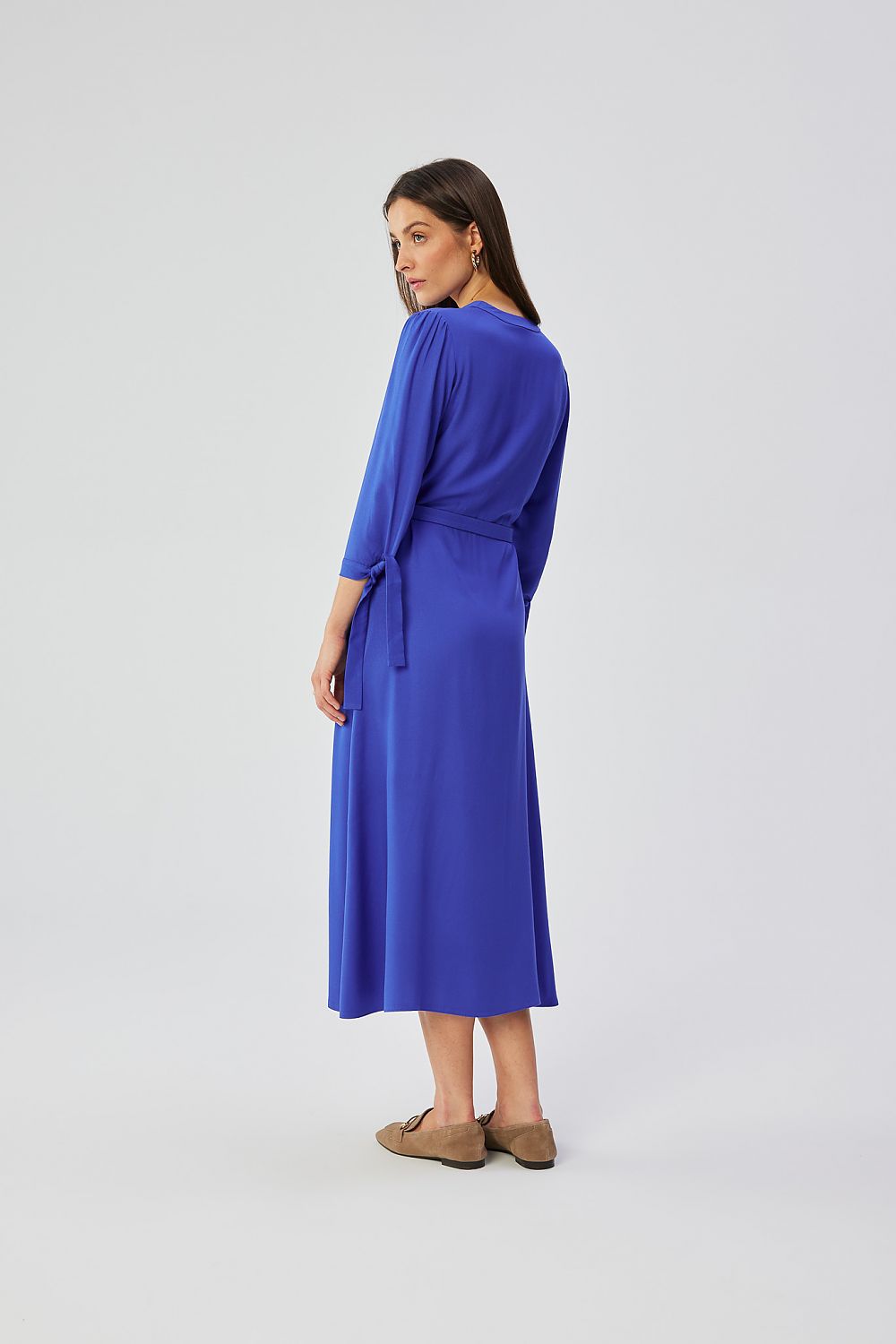 Dagkjole Stylove til dame fra MS StyleHaven, laget av Viskose, farge Blå, størrelse M, med lang ermer, perfekt til dress