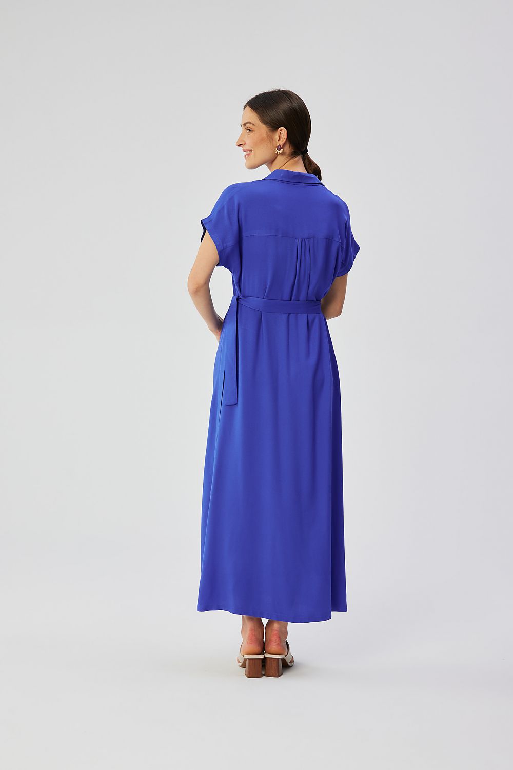 Dagkjole Stylove til dame fra MS StyleHaven, laget av Viskose, farge Blå, størrelse M, med short ermer, perfekt til dress