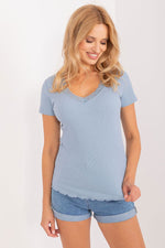 Bluse Sublevel til dame fra MS StyleHaven; laget av Bomull; polyester; farge beige 2; stÃƒÂ¸rrelse XS; med short ermer