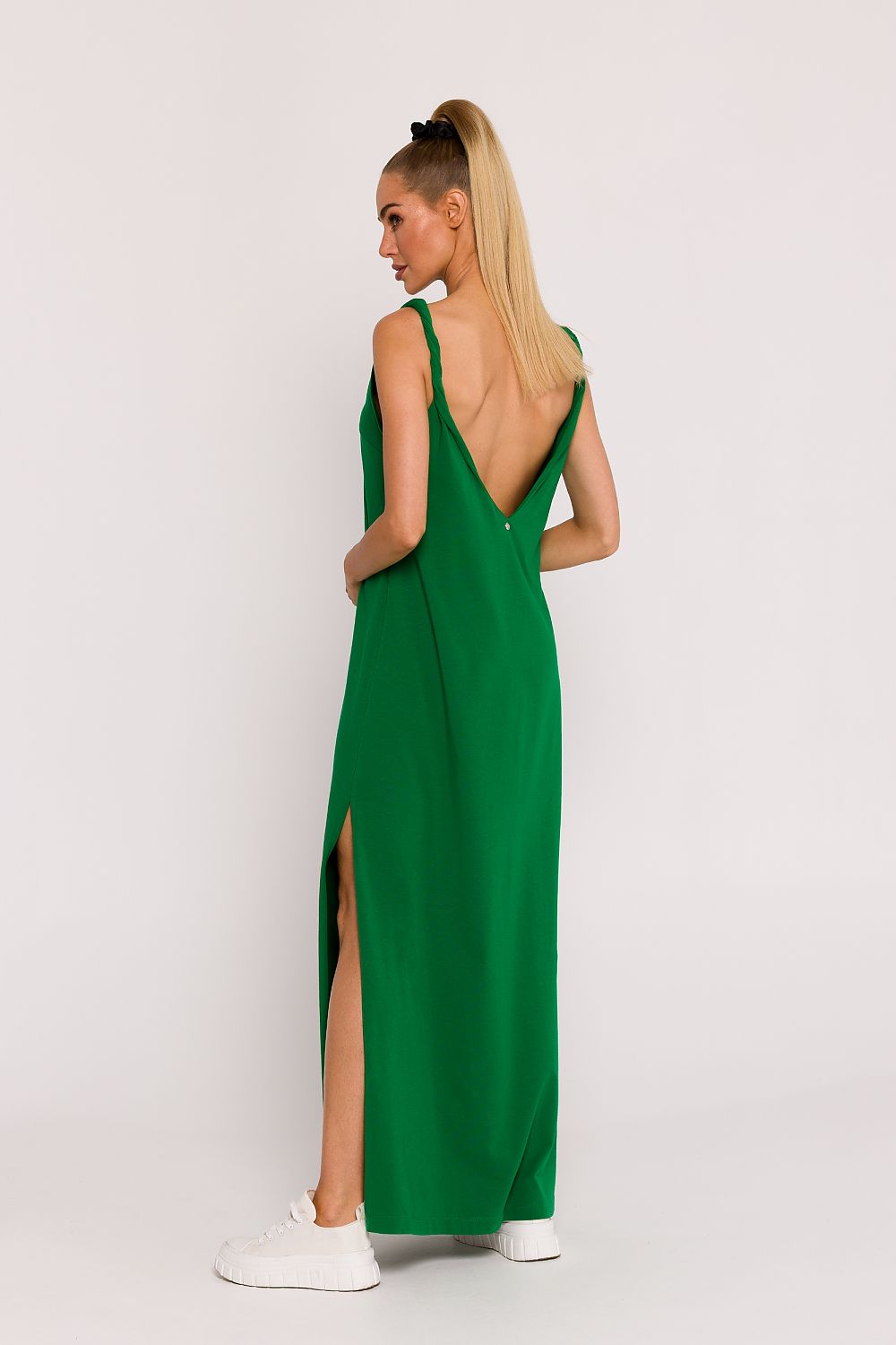 Enkelt Dagkjole - Moe til dame fra MS StyleHaven, laget av Bomull, farge Grønn, størrelse M, med sleeveless ermer, perfekt til dress