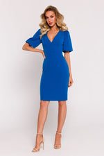 Dagkjole Moe til dame fra MS StyleHaven, laget av polyester, farge Blå, størrelse M, med short ermer, perfekt til dress