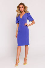 Dagkjole Moe til dame fra MS StyleHaven, laget av polyester, farge Blå, størrelse XL, med short ermer, perfekt til dress