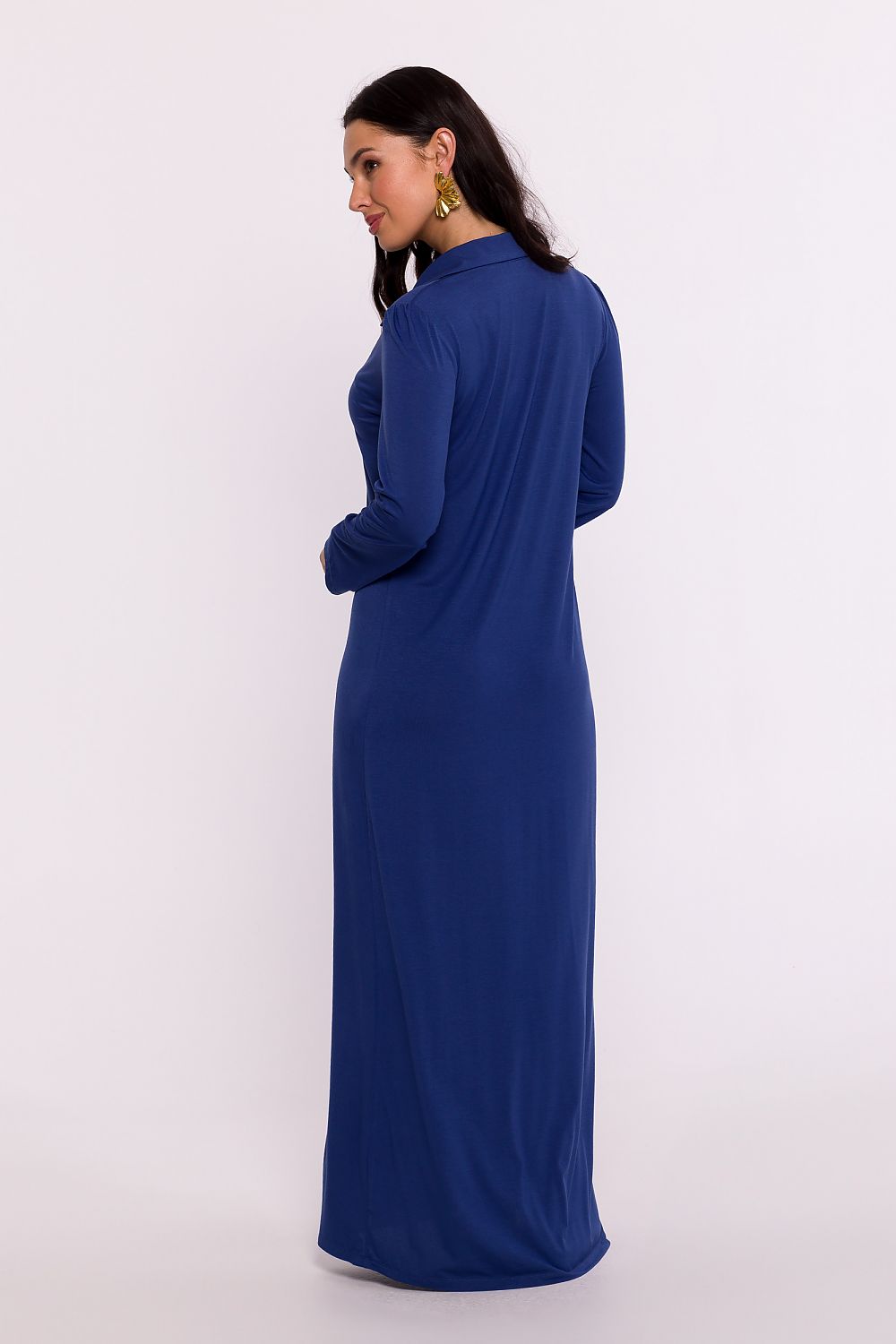 Dagskjole BeWear til dame fra MS StyleHaven, laget av Viskose, farge Blå, størrelse M, med long ermer, perfekt til dress