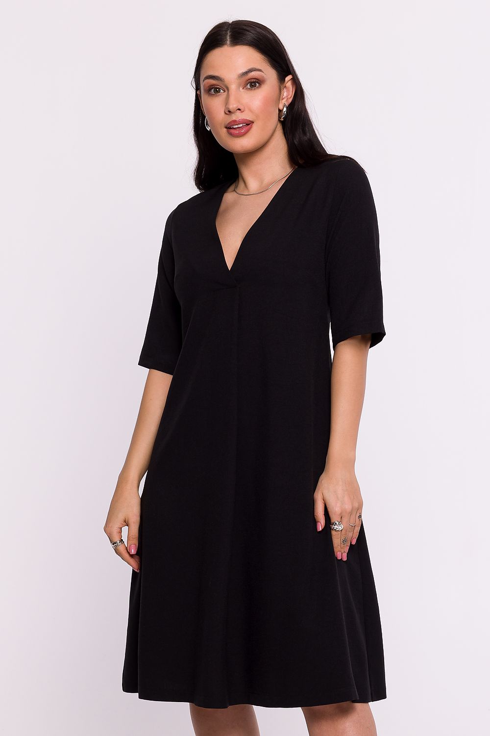 Dagskjole BeWear til dame fra MS StyleHaven; laget av polyester; farge GrÃ¸nn; stÃ¸rrelse s; med short ermer; perfekt til dress