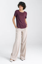 Bluse Nife til dame fra MS StyleHaven, laget av Viskose, farge Fiolett 2, størrelse 36, med short ermer, perfekt til casual; dress