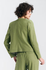 Jakke Nife til dame fra MS StyleHaven, laget av Bomull; Lin; Viskose, farge Grønn, størrelse 40, med long ermer, perfekt til casual; dress