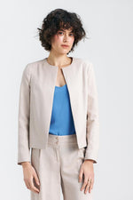 Jakke Nife til dame fra MS StyleHaven, laget av Bomull; Lin; Viskose, farge Grønn, størrelse 44, med long ermer, perfekt til casual; dress
