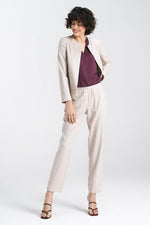 Jakke Nife til dame fra MS StyleHaven, laget av Bomull; Lin; Viskose, farge beige, størrelse 36, med long ermer, perfekt til casual; dress