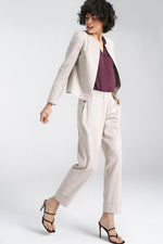 Jakke Nife til dame fra MS StyleHaven, laget av Bomull; Lin; Viskose, farge beige, størrelse 40, med long ermer, perfekt til casual; dress