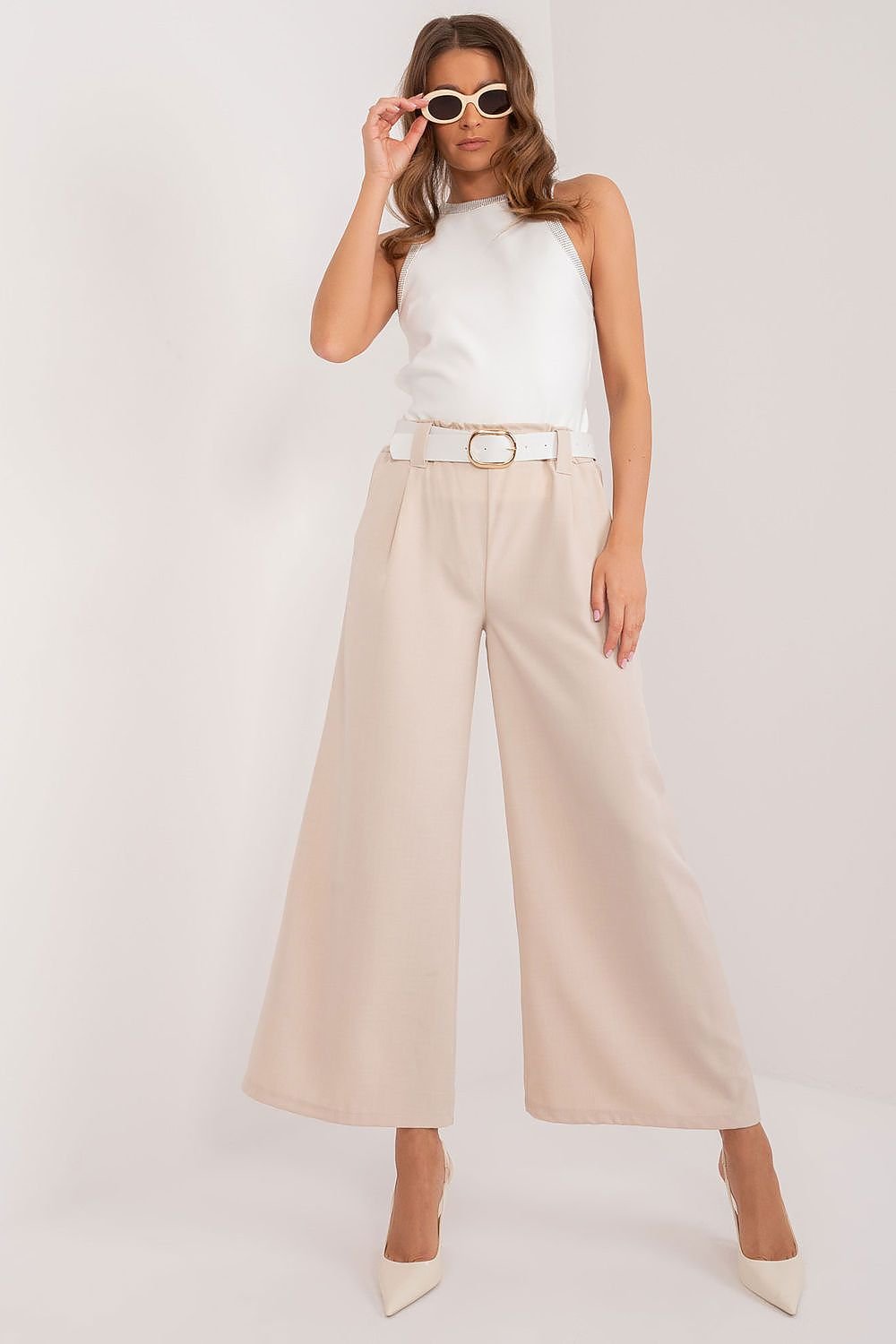 Palazzo Pants by Italy Moda beige 2 / one-size-fits-all MAHYSTYLE