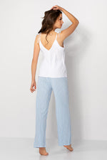 Pyjamas Momenti Per Me til dame fra MS StyleHaven, laget av polyester, farge Blå, størrelse M, med sleeveless ermer, perfekt til casual; dress