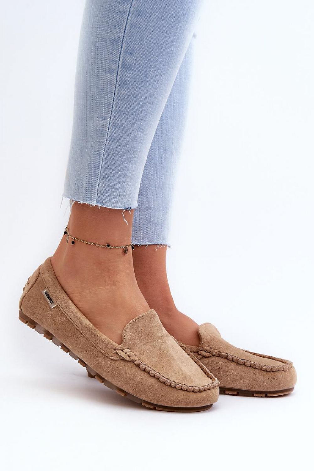 Mocassin Step in Style til dame fra MS StyleHaven, laget av polyester, med detaljer i suede; faux-leather, farge Brun, størrelse 36, med long ermer, hælhøyde low, skostørrelse 36; 37; 38; 39; 40; 41, perfekt til casual; dress