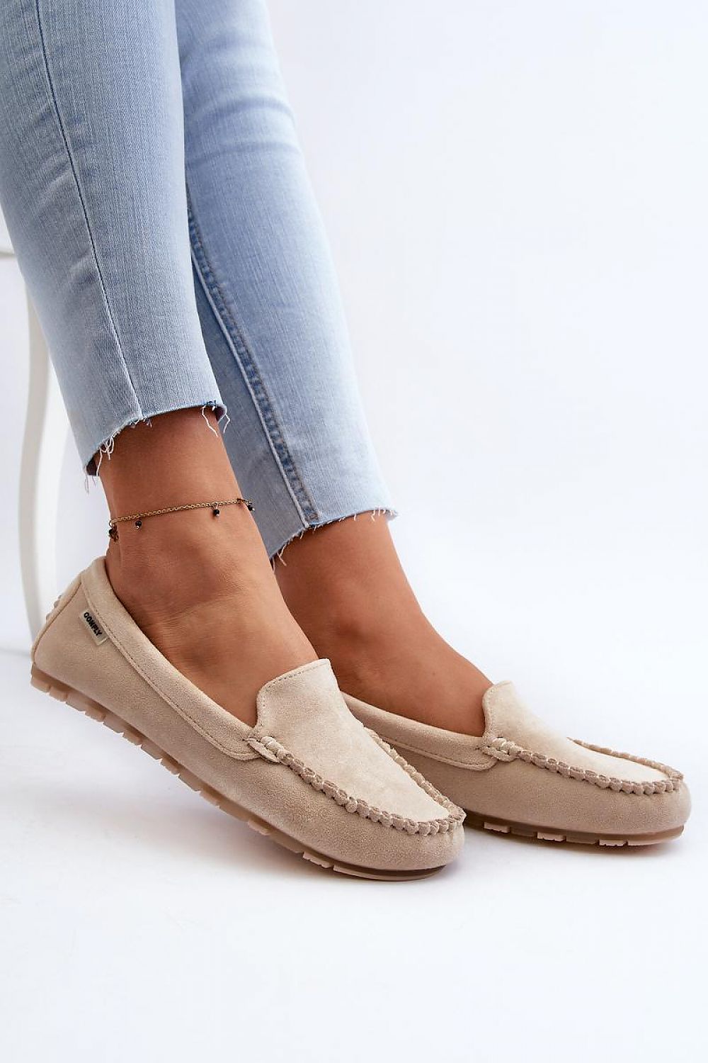 Mocassin Step in Style til dame fra MS StyleHaven, laget av polyester, farge Marineblå, størrelse 41, med long ermer, perfekt til casual; dress