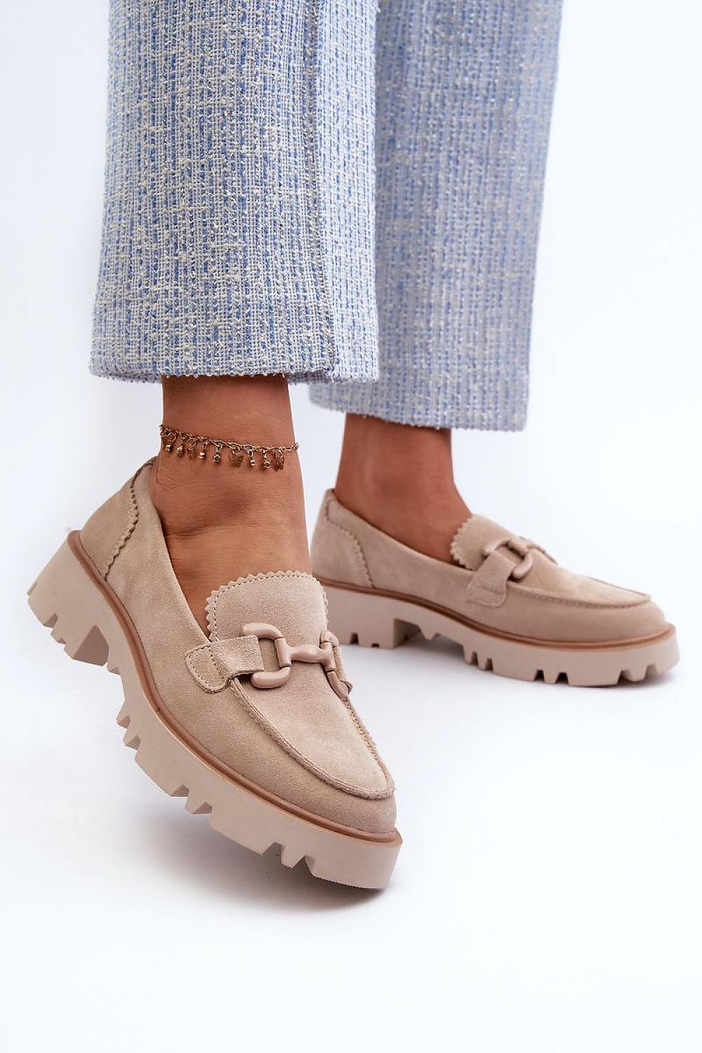 Mocassin Step in Style til dame fra MS StyleHaven, laget av polyester, farge Rosa, størrelse 37, med 45720 ermer, perfekt til casual; dress