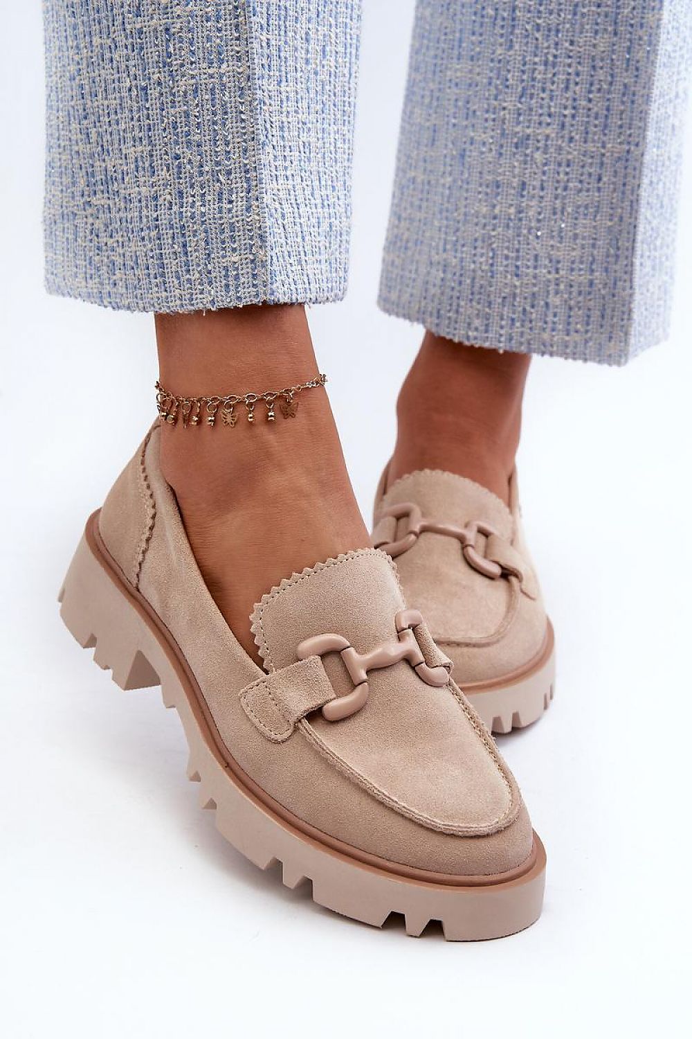Mocassin Step in Style til dame fra MS StyleHaven, laget av polyester, farge Rosa, størrelse 38, med 45720 ermer, perfekt til casual; dress