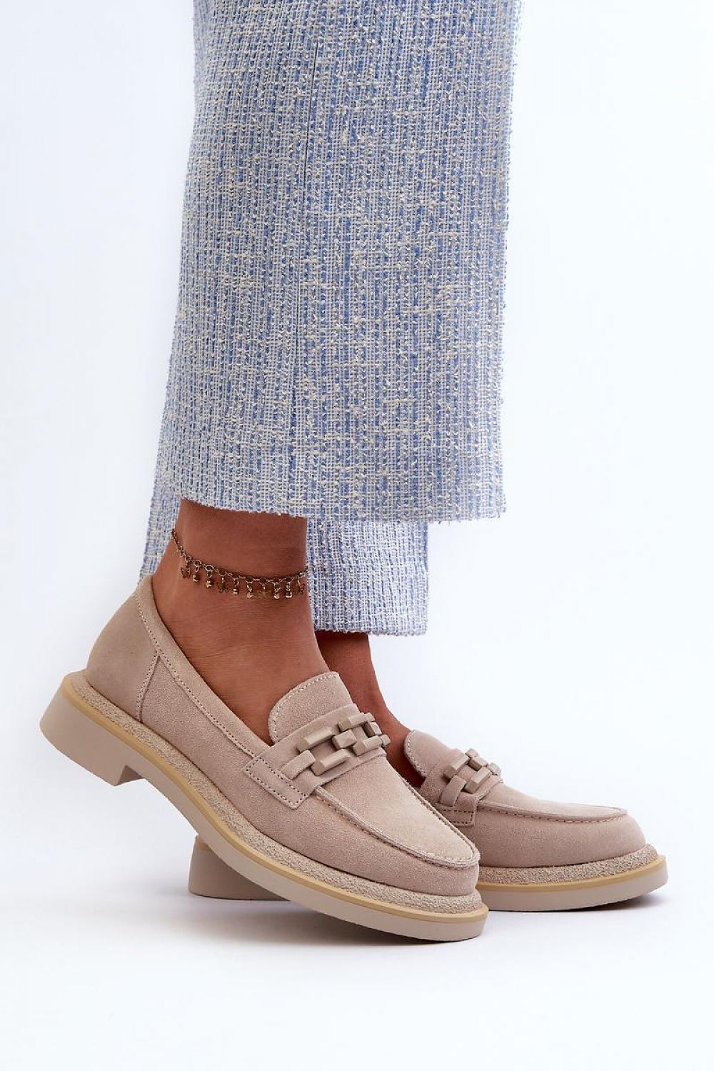 Mocassin Step in Style til dame fra MS StyleHaven, laget av polyester, farge Brun, størrelse 39, med 45720 ermer, perfekt til casual