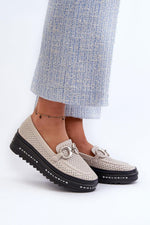 Mocassin Step in Style til dame fra MS StyleHaven, laget av polyester, farge Hvit, størrelse 36, med 45720 ermer, perfekt til casual; dress