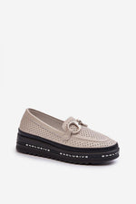 Mocassin Step in Style til dame fra MS StyleHaven, laget av polyester, farge Hvit, størrelse 37, med 45720 ermer, perfekt til casual; dress