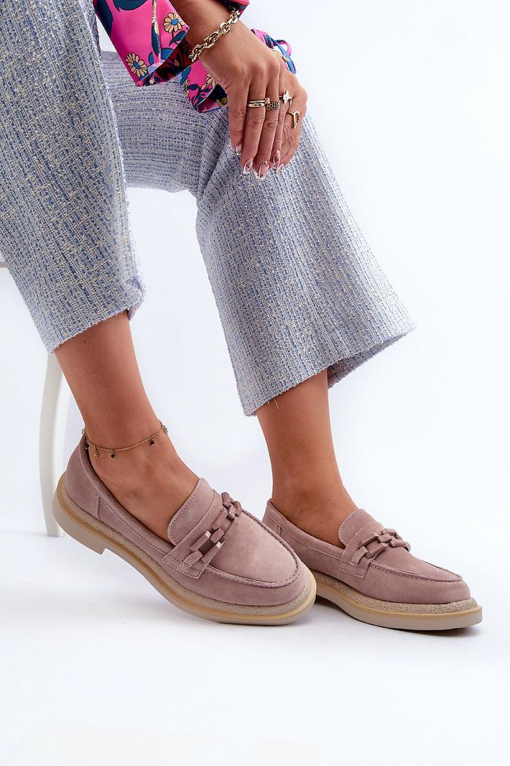 Mocassin Step in Style til dame fra MS StyleHaven, laget av polyester, farge beige, størrelse 37, med 45720 ermer, perfekt til casual