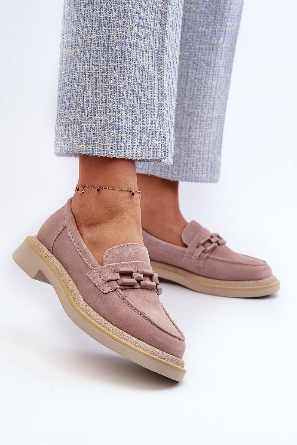Mocassin Step in Style til dame fra MS StyleHaven, laget av polyester, farge beige, størrelse 38, med 45720 ermer, perfekt til casual