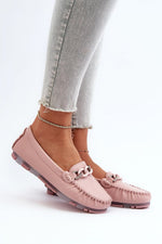Mocassin Step in Style til dame fra MS StyleHaven, laget av polyester, med detaljer i leather, farge Rosa, størrelse 36, med 45720 ermer, hælhøyde low, skostørrelse 36; 37; 38; 39; 40; 41, perfekt til casual; dress