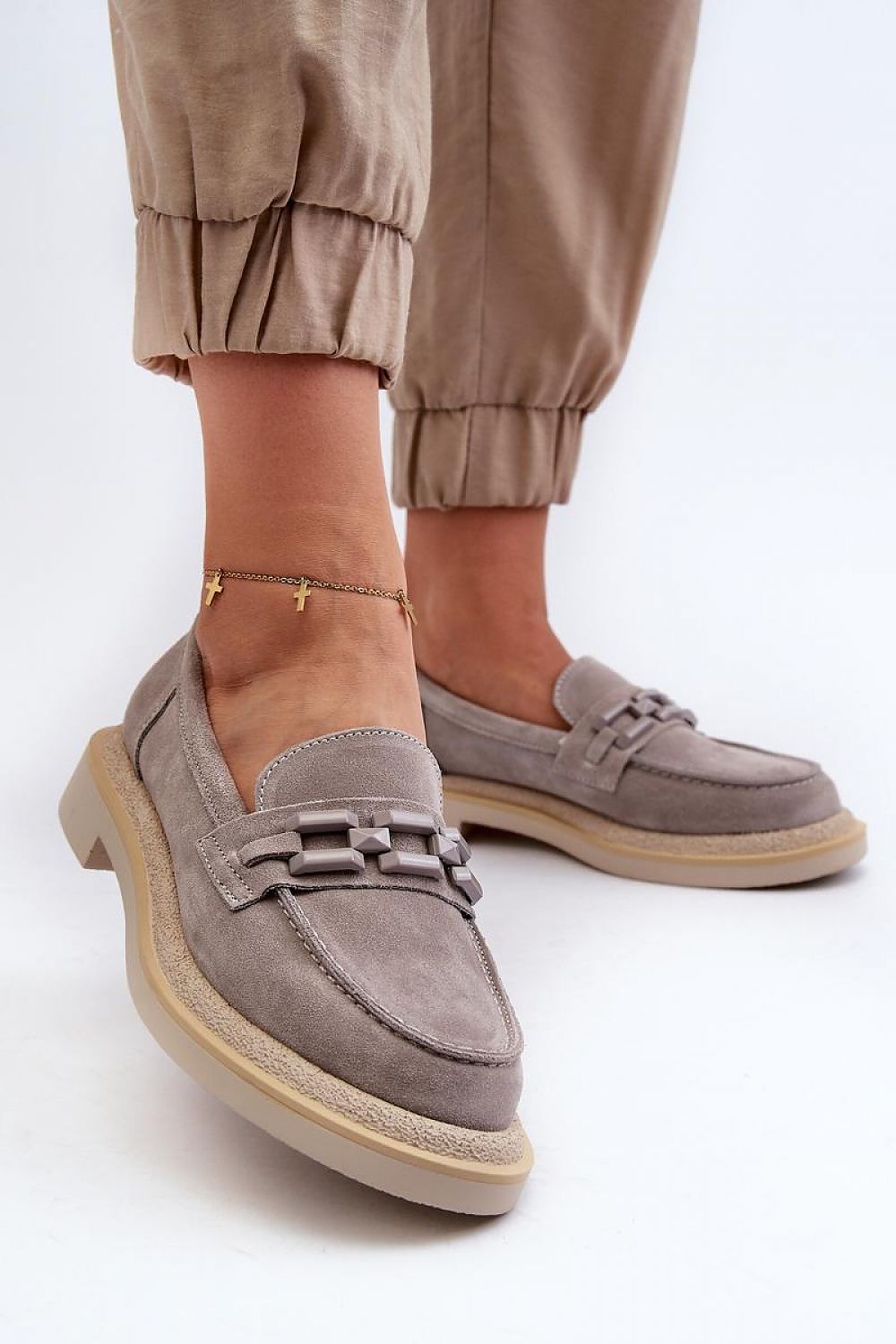 Mocassin Step in Style til dame fra MS StyleHaven, laget av polyester, farge beige, størrelse 41, med 45720 ermer, perfekt til casual