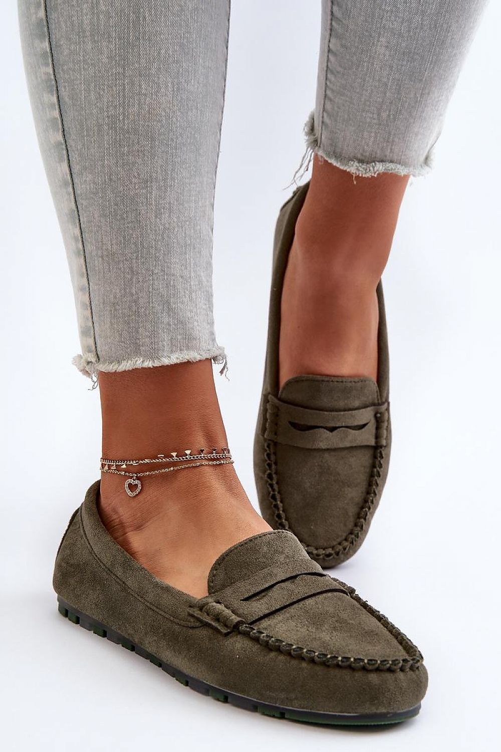 Mocassin Step in Style til dame fra MS StyleHaven, laget av polyester, farge Grønn, størrelse 38, med 45720 ermer, perfekt til casual; dress