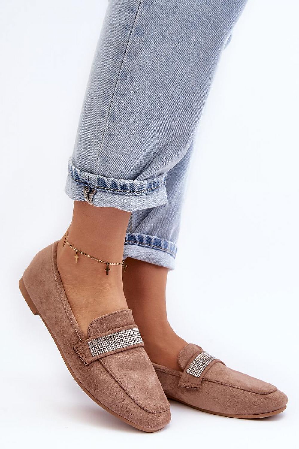 Mocassin Step in Style til dame fra MS StyleHaven, laget av polyester, farge Rosa, størrelse 36, med 45720 ermer, perfekt til casual; dress
