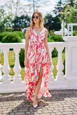 Lorena – maxikjole i chiffon fra Roco Fashion fra MS StyleHaven, størrelse 44, med sleeveless, bukselengde long, kjolelengde maxi, kjolestil sheath