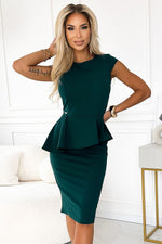 Midi-cocktailkjole fra Numoco – asymmetrisk baskisk design for flatterende passform til dame fra MS StyleHaven, laget av polyester, farge Rød 3, størrelse L, med short ermer, perfekt til casual; dress