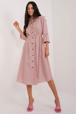 Vår skjortekjole med belte - Lakerta til dame fra MS StyleHaven, laget av polyester, farge Rosa, størrelse L/XL, med 45720 ermer, perfekt til casual; dress