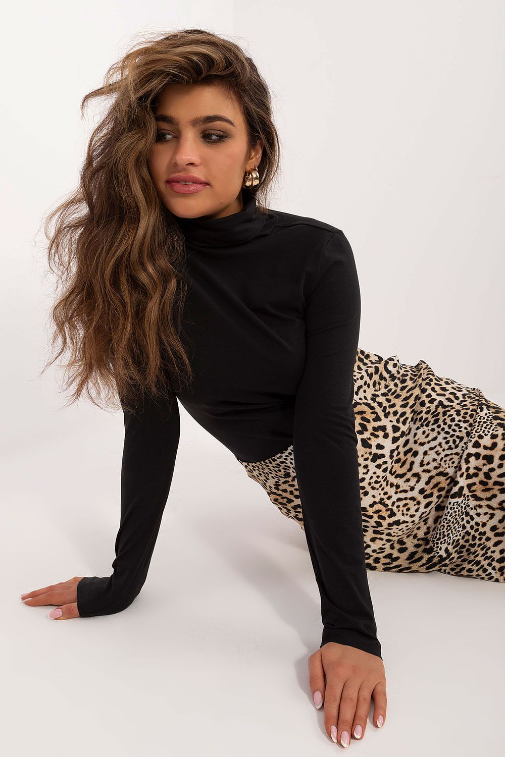 Bluse Sublevel til dame fra MS StyleHaven; laget av Bomull; Elastan; farge Svart; stÃƒÂ¸rrelse s; med long ermer