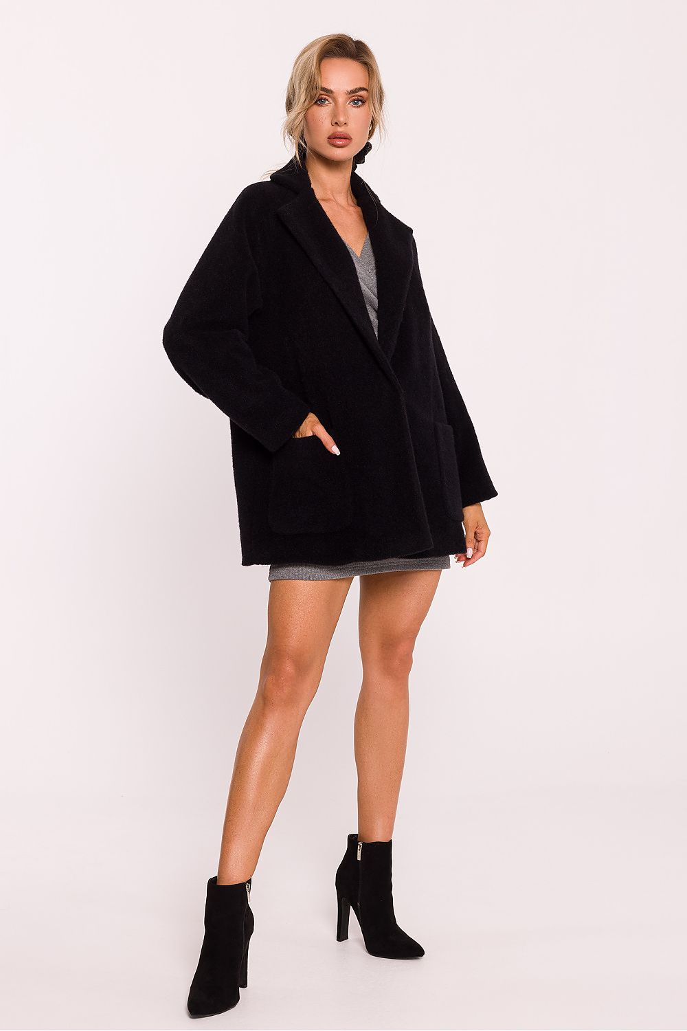 Damefrakk - Moe til dame fra MS StyleHaven, laget av Akryl; Polyamid, farge Svart, størrelse L/XL, med long ermer, perfekt til dress