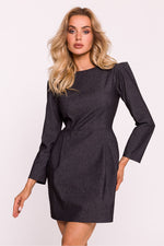 Dagkjole Moe til dame fra MS StyleHaven, laget av Bomull; polyester; Elastan-1, farge Blå, størrelse L, med long ermer, perfekt til dress
