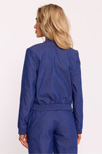 Bomberjakke til dame - Moe til dame fra MS StyleHaven, laget av Bomull; polyester, farge Blå, størrelse s, med long ermer, perfekt til dress