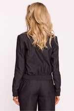 Bomberjakke til dame - Moe til dame fra MS StyleHaven, laget av Bomull; polyester, farge Blå, størrelse XL, med long ermer, perfekt til dress