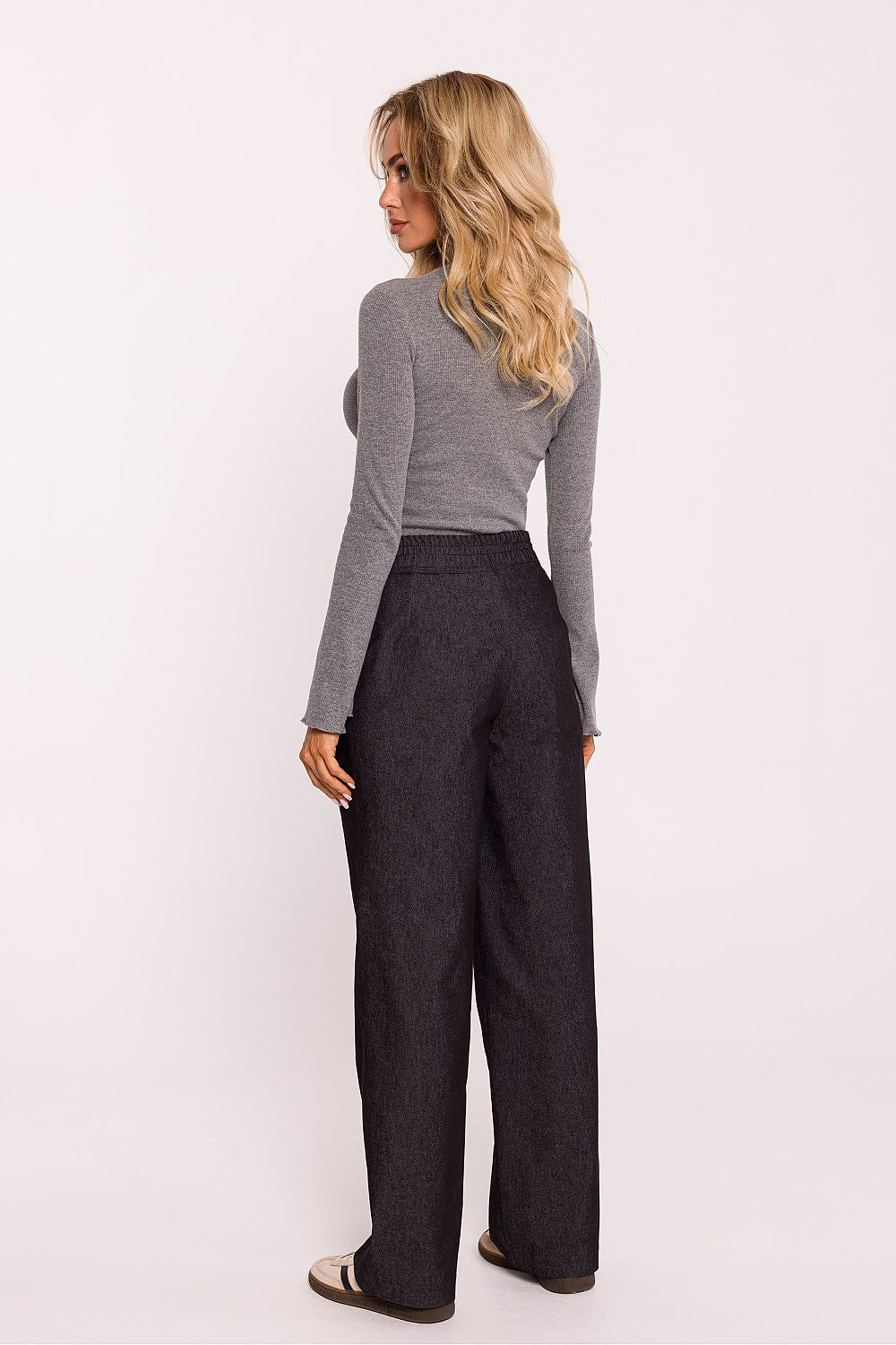 Dame Bukser - Moe til dame fra MS StyleHaven, laget av Bomull; polyester, farge Blå, størrelse M, med short ermer, perfekt til dress