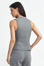 Gilet Nife til dame fra MS StyleHaven, laget av polyester; Viskose, farge Grå, størrelse 40, med long ermer, perfekt til casual; dress