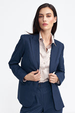 Jakke Nife til dame fra MS StyleHaven, laget av polyester; Viskose, farge Marineblå, størrelse 36, med long ermer, perfekt til casual; dress