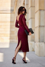 Aurelia Lace kveldkjole - Roco Fashion fra MS StyleHaven, størrelse 38, med long, bukselengde long, kjolelengde maxi, kjolestil gown; sheath