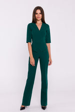 Jumbsuit Stylove til dame fra MS StyleHaven, laget av polyester; Viskose, farge Grønn, størrelse s, med short ermer, perfekt til dress