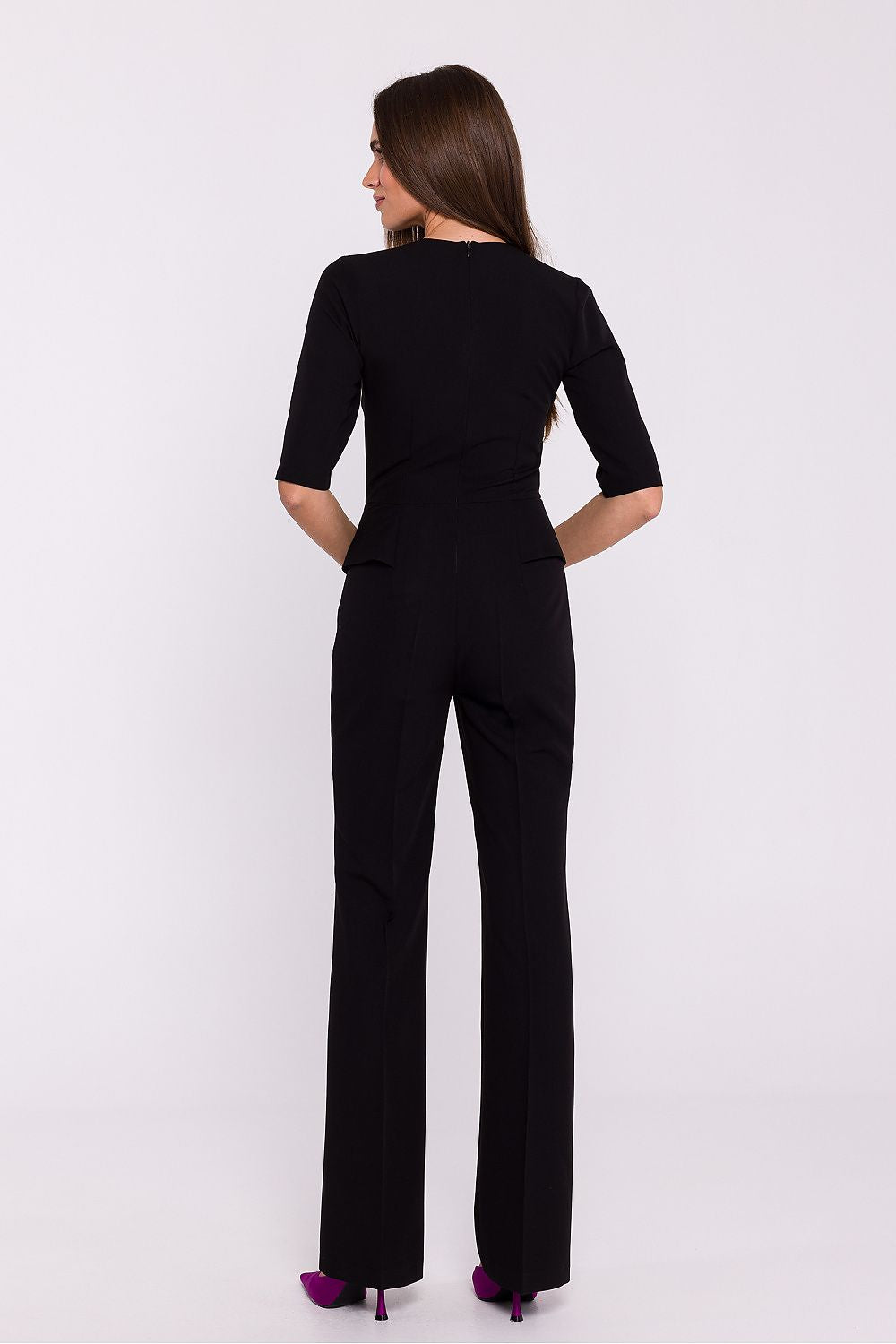 Jumbsuit Stylove til dame fra MS StyleHaven, laget av polyester; Viskose, farge Fiolett, størrelse s, med short ermer, perfekt til dress
