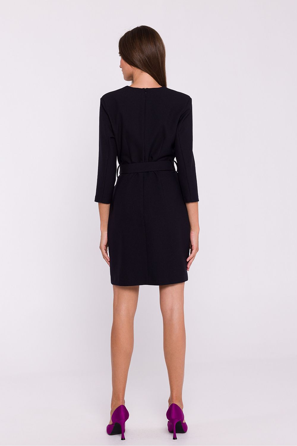 Dagkjole Stylove til dame fra MS StyleHaven, laget av polyester, farge Blå, størrelse XL, med lang ermer, perfekt til dress