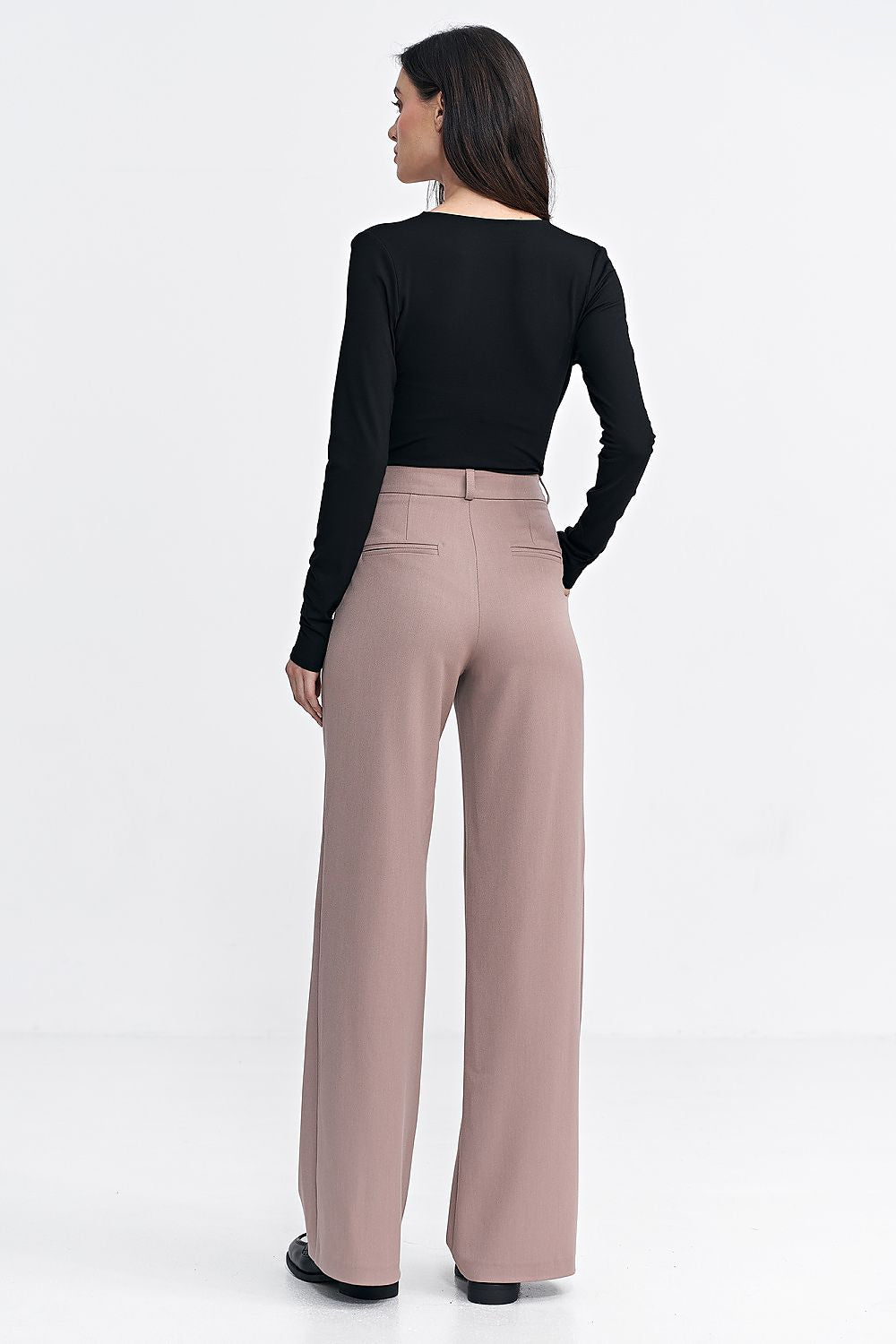Bukser Nife til dame fra MS StyleHaven, laget av polyester; Viskose, farge beige, størrelse 36, med long ermer, perfekt til casual; dress