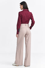 Bukser Nife til dame fra MS StyleHaven, laget av polyester; Viskose, farge beige 2, størrelse 36, med long ermer, perfekt til casual; dress